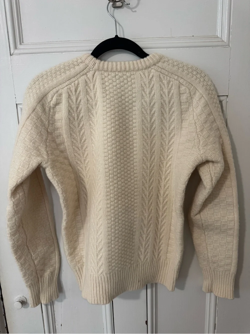 J. Crew Cream Wool Cable Knit Fisherman Sweater